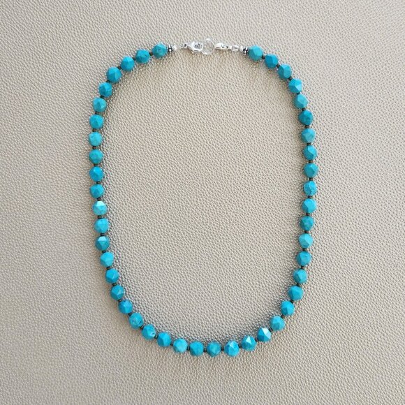 STAR CUT TURQUOISE NECKLACE--18" - Picture 2 of 2